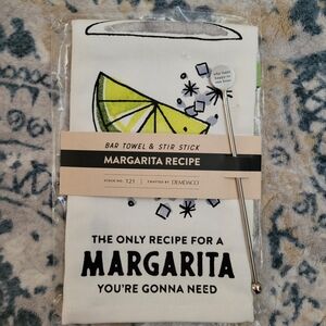 Margarita Recipe Bar Towel and Stir Stick